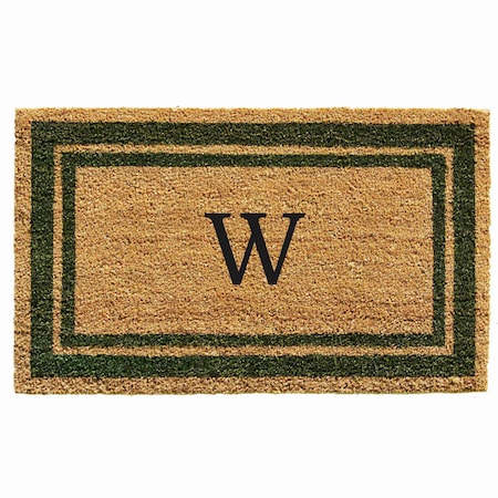 Calloway Mills Monogram Door Mat, Natural, Sage Green, 18 in W x 30 in L 153041830W